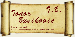 Todor Bušiković vizit kartica